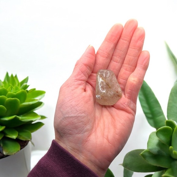 Golden Rutilated Quartz Crystal Freeform (#18) - Picture 2 of 13